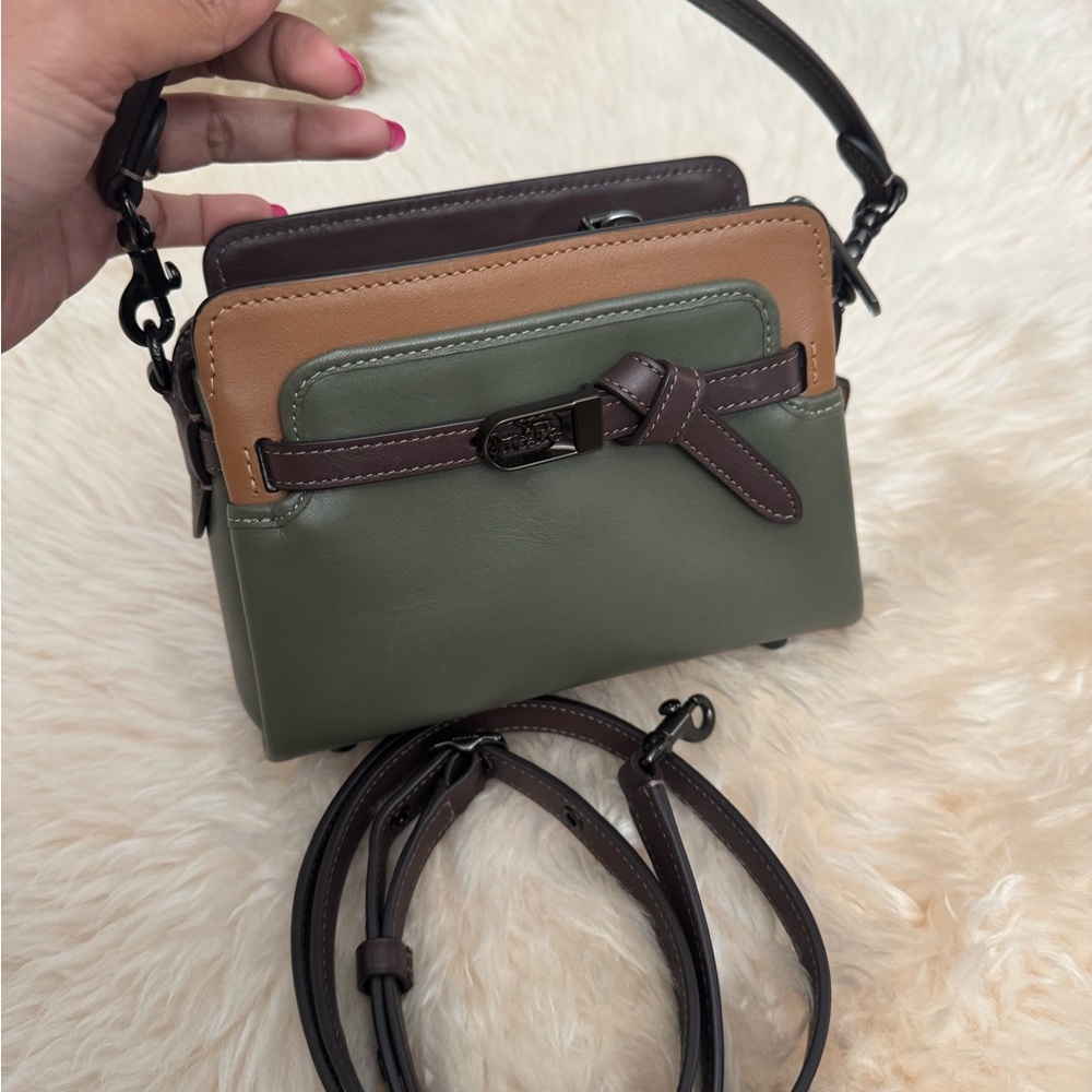 Coach Green and Tan Crossbody Bag